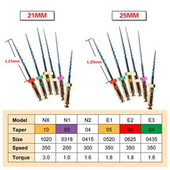 6pcs Dental NiTi Super Files Rotary Tip Endodontic Endo Motor Root Canal 21/25MM