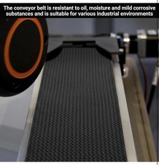 4 Inch Wide Black Conveyor Belt Material, PVK 150 Cover One Side, 10 Foot Length