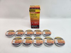 10 Pack Black Vinyl 33 Electrical 3m Scotch Tape “06133” Electric Tape Bundle