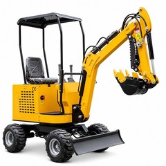 1 Ton Mini Wheel Excavator Mechanical Thumb RATO Engine Compact Digger US Stock