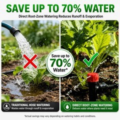 230FT Drip Irrigation System Kit, Quick Push-To-Connect Garden Watering System w