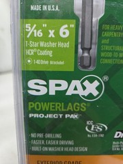 5/16″x6″ Exterior Washer Head Structural Wood Lag Screws Powerlags Torx T-Star