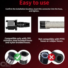 1/8″ NPT Male to 1/4″ Barb Fitting Adapter Straight Aluminum Black