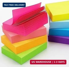 Winner Aura Sticky Notes 1.5×2 inch Bright Colors Self-Stick Pads 8 Pads/Pack 10
