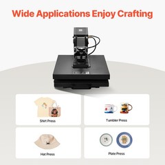 Uimoso 15 x 15 Inch Heat Press Machine for T-Shirt Sublimation and DIY Printing