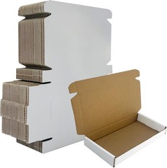 8x4x1 inch Small White Shipping Boxes 50 Pack, Corrugated Cardboard Mailer Bo.