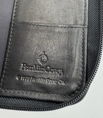 Vtg Franklin Covey Black Leather Spacemaker Full Zip Binder Planner 1996 Compact