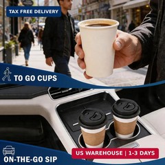 MOUMOULIFE Disposable Paper Coffee Cups 12 oz 300 Count Bulk, Leak-Proof White C