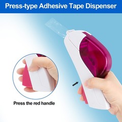 Automatic Tape Dispenser One Hand Press Type Portable Safety Cutter w/ 6 Rolls