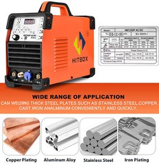 HITBOX 200A 6 IN1 AC/DC TIG Aluminum Welder with Remote Control Foot Pedal,220V