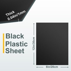6 Pack Black Plastic Sheets 8x12x0.04 in Flexible High Tensile Plastic Sheets