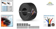 Waterproof 16 Gauge Multi-Conductor Wire, 50FT Flexible PVC Electrical Cable