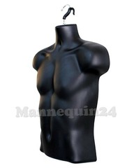 Set of Black & Flesh Male Mannequin Form with Stands Men Torso Body Form