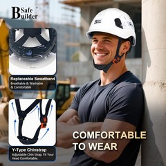 Construction Safety Helmet ABS Hard Hat Adjustable Ventilation System Hardhat…