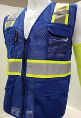 Two Tone Hi Visibility Reflective BLACK OR BLUE Safety Vest (X-Small to 2XL)