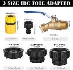 IBC Tote Hose Adapter 275-330 Gallon, 3/4″ NPT to 3/4″ GHT Lead-Free Compliant