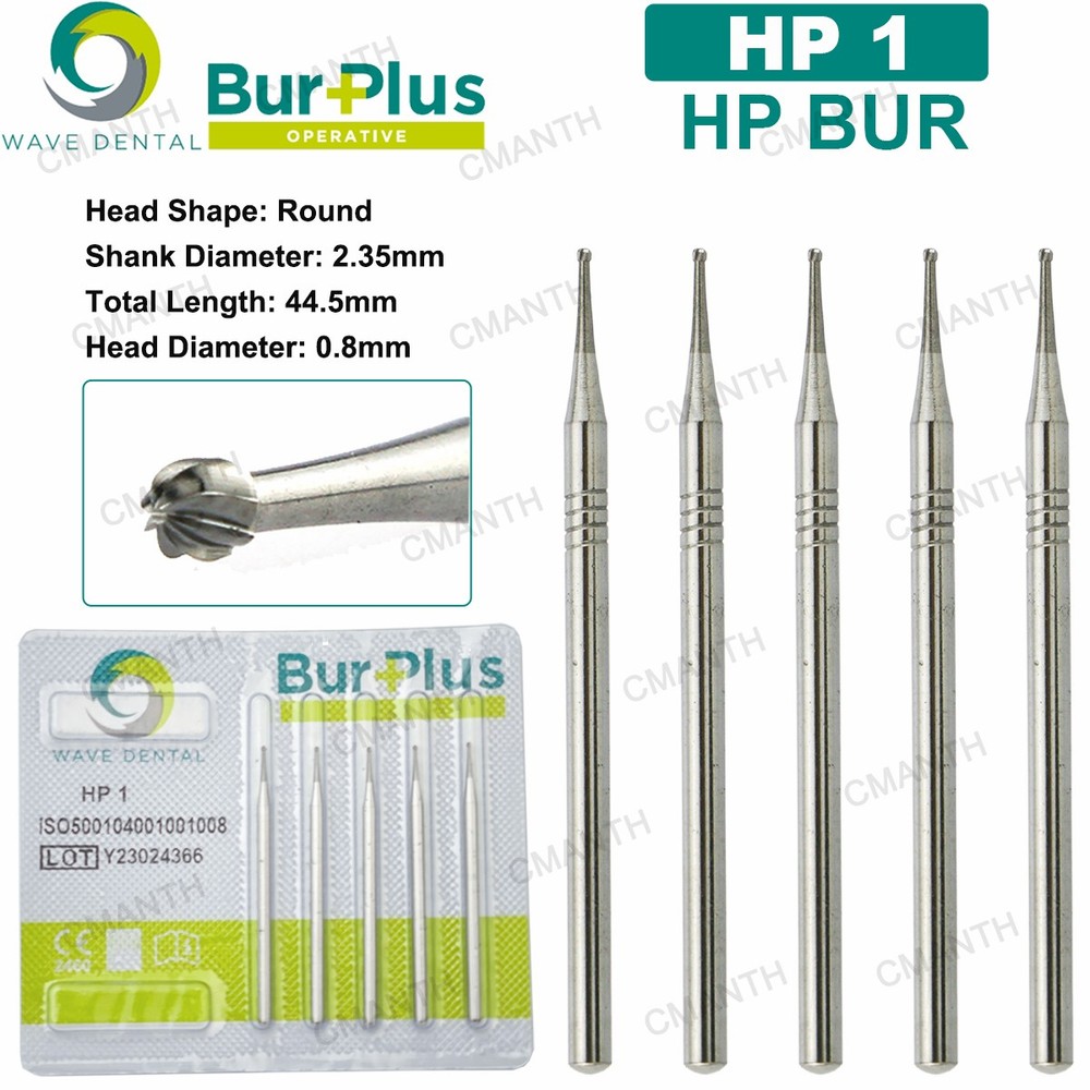 US WAVE Dental Surgical Burs Tungsten Carbide Bur Round HP 44.5mm For Slow Speed