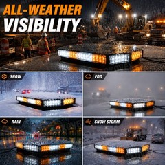 14 inch LED Roof Top Strobe Beacon Light Bar Hazard Warning Emergency Flashing