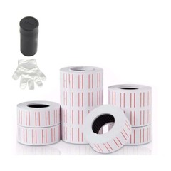 10 Rolls Retail Store 6000pcs White Price Gun Labels Refill For MX 5500 + 1 Ink