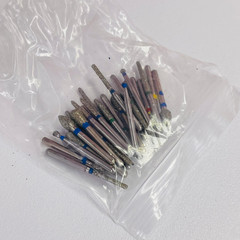 Dental Diamond Burs Drill+Disinfection Bur Block High Speed Handpiece–30Pcs/Set