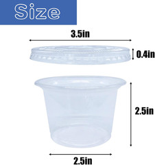 50 Pack 8 OZ Disposable Plastic Cups with Lids,Clear Portion Cups