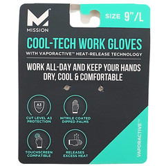 Mission Cool-Tech Work Gloves With Vaporactive Heat-Release Technology 9″/L