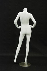 Headless Female Matte White Fiberglass Full Body Fashion Mannequin with Base