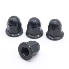 Retainer Nuts/Screws for Volvo M6-1.0 License Plates (Set of 4, Black, Rear)