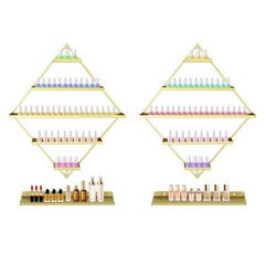 Rhombus?Nail?Polish?Racks, Wall-mounted Nail Polish Racks, 5-tier Display Racks