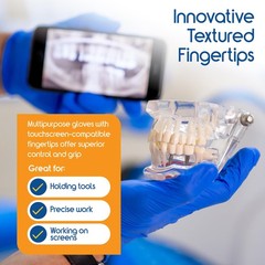 Inspire Cobalt Blue Nitrile Disposable Gloves 4.5 Large Blue – Box of 100