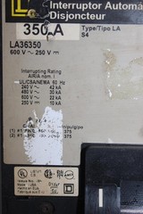 SQUARE D I-LINE CIRCUIT BREAKER LA36350 350 AMP 3-POLE 600 VAC