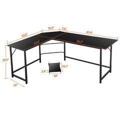 66″ L-Shaped Gaming Desk Corner Computer Desk PC Laptop Study Table Workstation