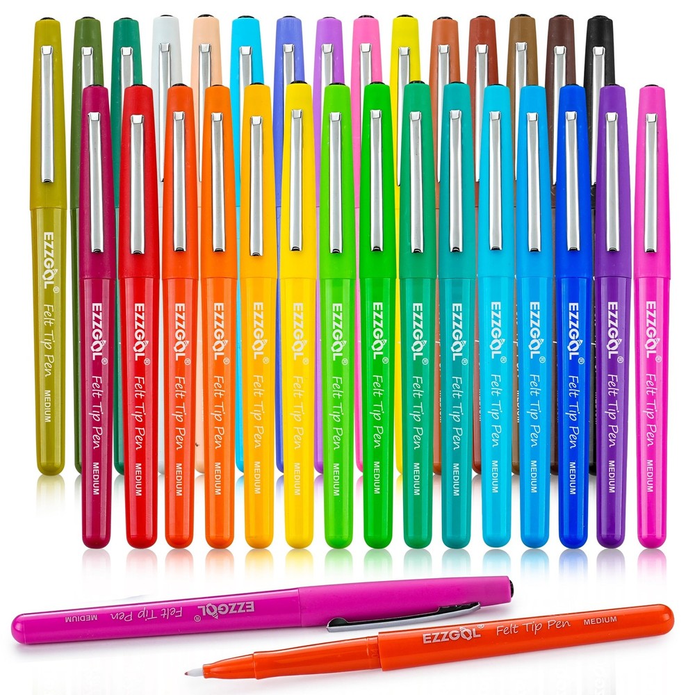 30 Colors Felt Tip Pens, 30 Pack, 0.7mm Premium Medium Fine Point, Felt Tip M…