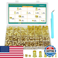 Dekiphox 500Pcs Brass Compression Sleeves Ferrules Inserts Kit 1/2 3/8 5/16 1/4