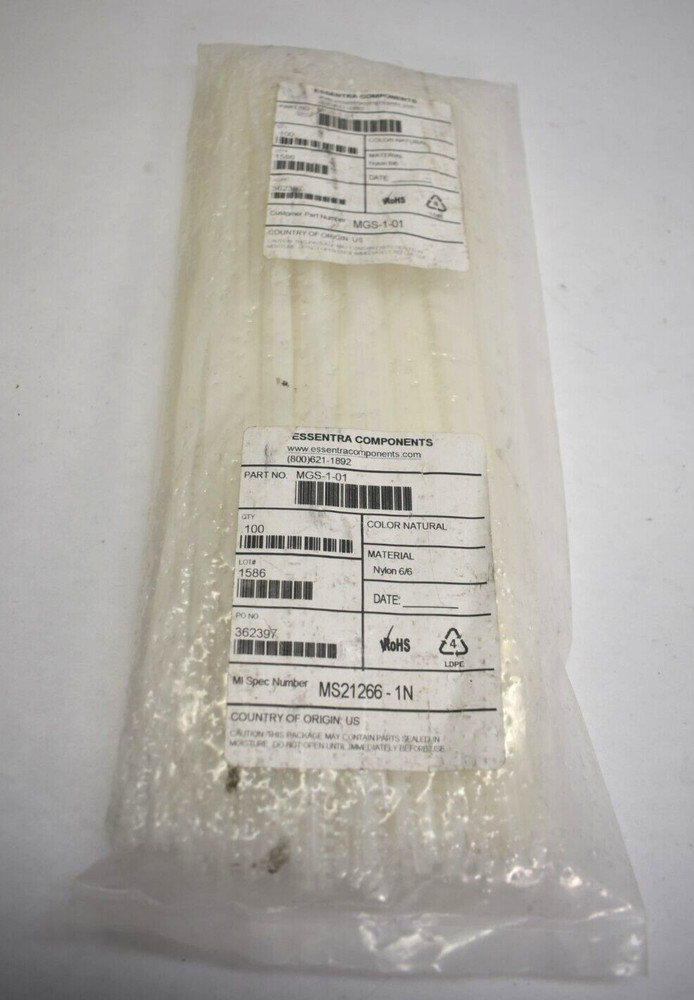 Essentra Componenets Natural Nylon 6/6 Grommet Strips 100 Piece 362397