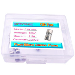 20PCS Mini Fuse 3.6×10 mm 2.5 A 2.5 amp 125 V 125 Volt 0.14×0.39 Inch F2.5AL125V