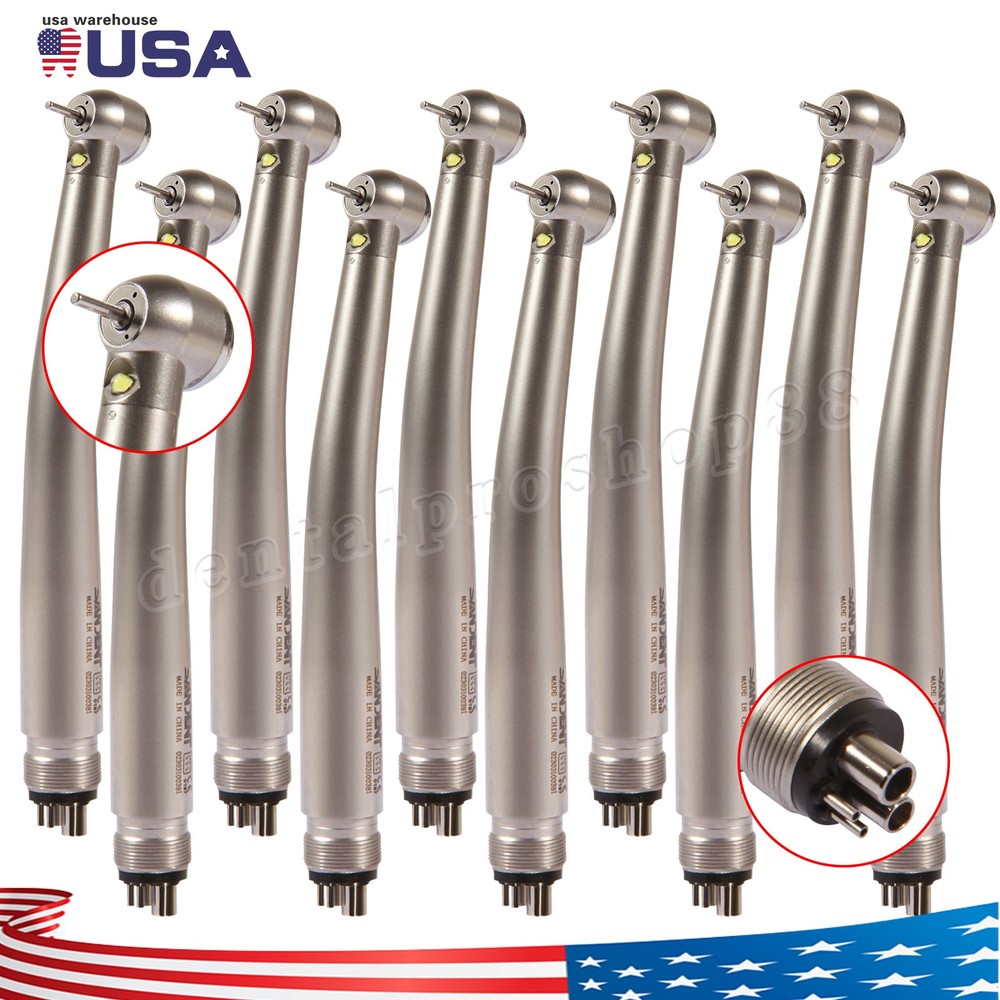 10X KaV Style Dental Fiber Optic LED High Speed Handpiece Internal 3 Spray 4Hole