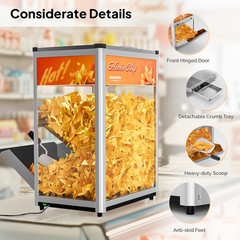 ROVSUN Nacho Chip Warmer, Nacho Machine Countertop Food Warmer Display Case with