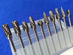 US10pc 3mm X 5mm Rotary Burr Tungsten Carbide Die Grinder Shank Carving Set Tool