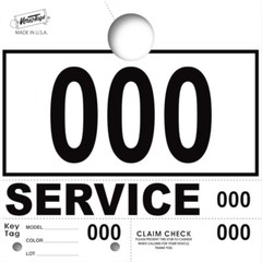 White Service Department Hang Tags Window Tag 1000 Per Box