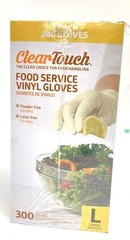 300 ClearTouch Food Service Vinyl Gloves Size L New Sealed Powder & Latex Free