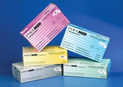 Polymed Latex Gloves – MEDIUM 100/Bx. Powder-Free, Micro-rough Textured surface