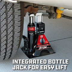 POWERBUILT 3 Ton Hydraulic Bottle Jack/Stand 11-21″ 640912