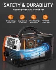 HITBOX HBM200 UNT 3IN1 Dual Voltage Welder 110V 220V MIG MMA TIG Digital Orange