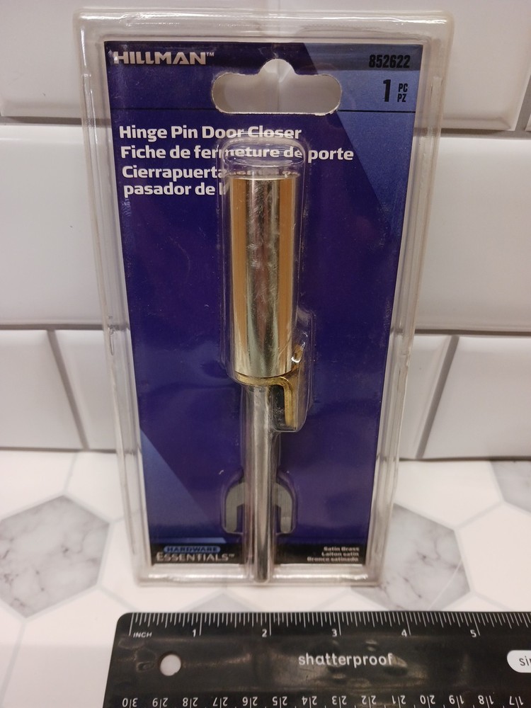 Automatic Satin Brass Hinge Pin Door Closer – 1 Count with Adjustable Tension FS