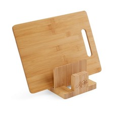 Natural Bamboo Cutting Board Organizer Rack for Kitchen, Pantry, or Office ̵