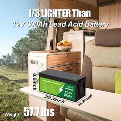 12V 300AH LiFePO4 Lithium Battery 15000+ Deep Cycle BMS for Solar RV Off-grid