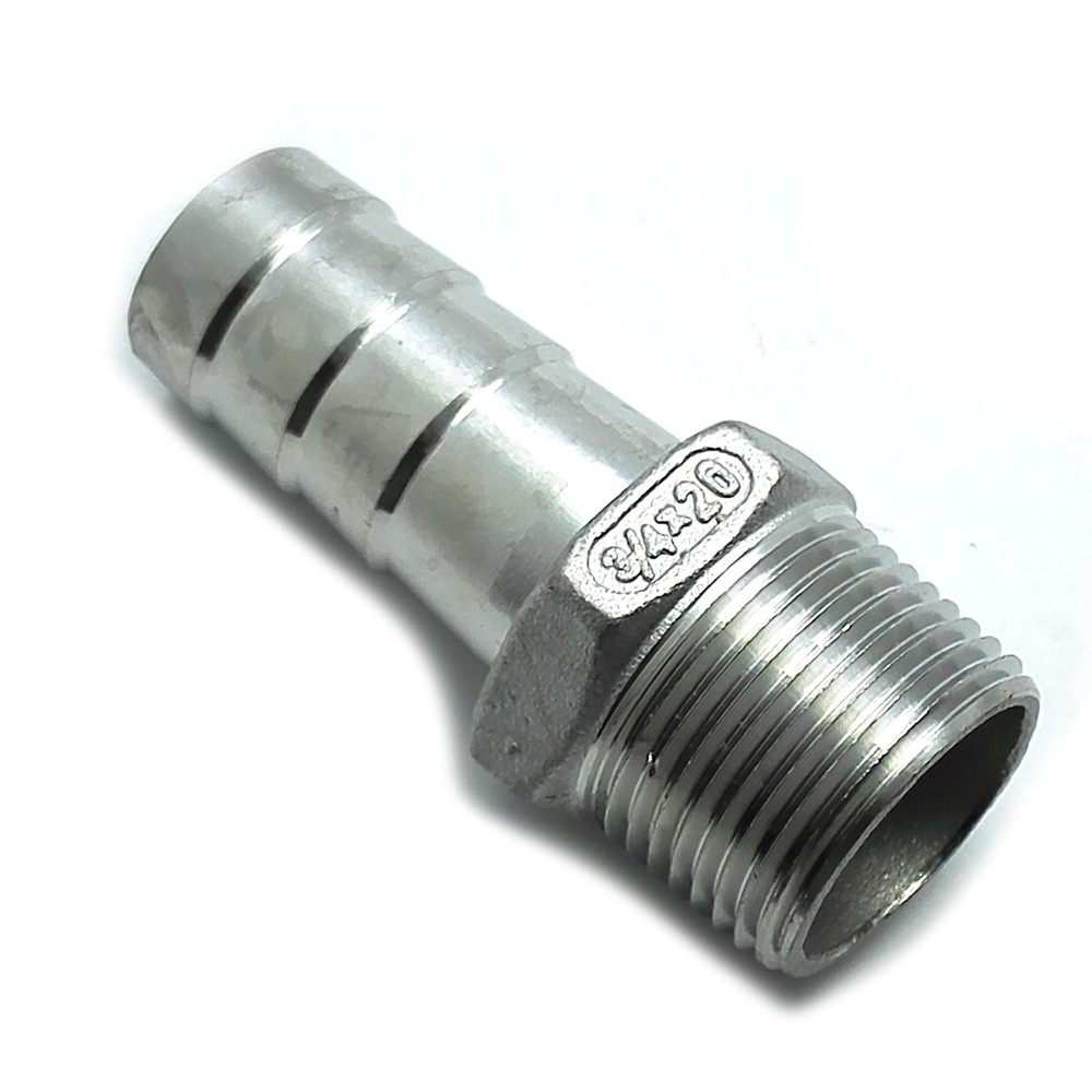 US Stock 3/4″ Male Thread Pipe Fitting 20mm Barb Hose Tail Connector SS 304 NPT