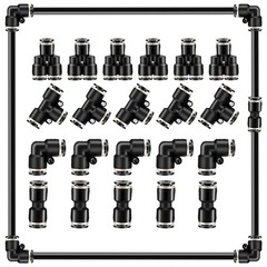 10 PCS 3/8 Inch Push To Connect Fittings Y Air Splitter Union Hose Pneumatic