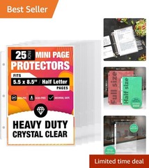 Half Letter 8.5×5.5’’ Pack of 25 Heavy Duty Page Sleeve Protectors for Mini 3…